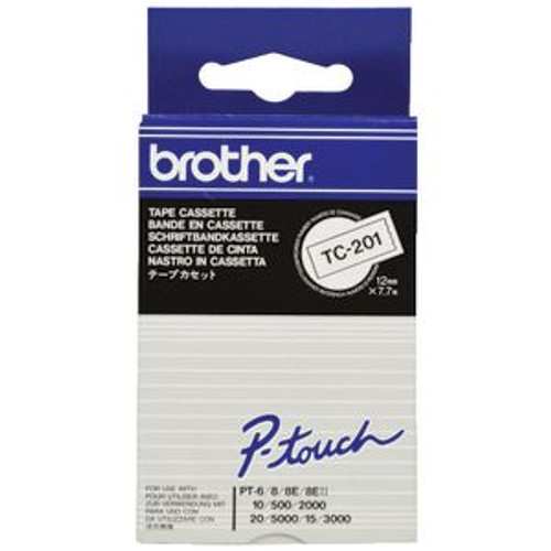 TC-20 | Orignal Brother Tape Cartridges For P-Touch Labelers, 0.47" X 25.2 Ft 2-Pack - Black on White
