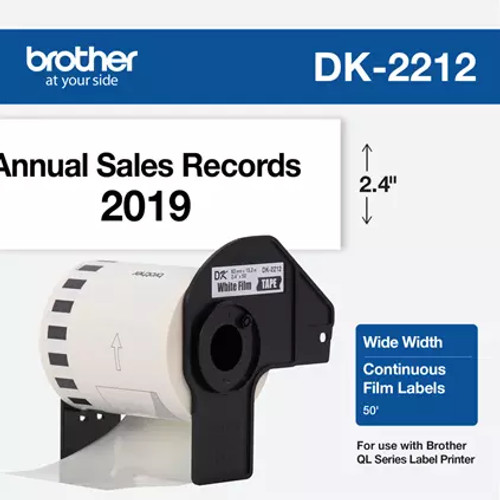 DK-2212 | Original Brother Continuous Length Film Label Tape - Black on White