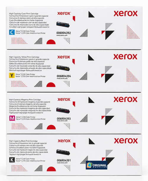 Original Xerox High-Yield Toner Set (006R04392, 006R04393, 006R04394, 006R04391) - Cyan, Magenta, Yellow, Black