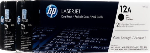 Original HP 12A (Dual Pack) Black LaserJet Toner Cartridges (Q2612D)
