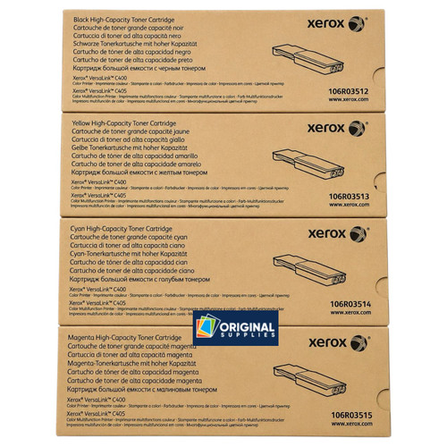 Original Xerox VersaLink C400/C405 High-Yield Toner Set (106R03512, 106R03513, 106R03514, 106R03515)