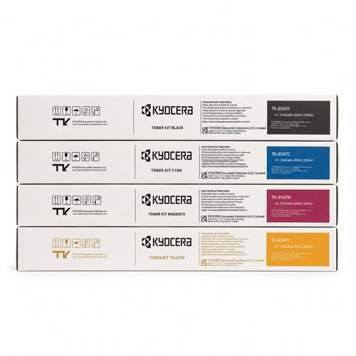 Original Kyocera TK-8547 Toner Set (TK-8547K, TK-8547C, TK-8547M, TK-8547Y) - Black, Cyan, Magenta, Yellow