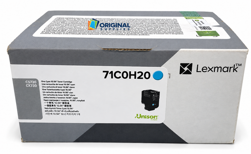 Original Lexmark  CS730/CX730 Cyan High-Yield Toner Cartridge (71C0H20)