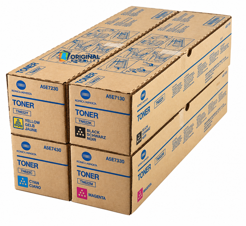 Original Konica Minolta TN622 Toner Set (A5E7130, A5E7430, A5E7330, A5E7230)