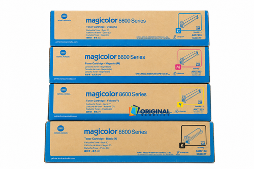 Original Konica Minolta magicolor 8650 Toner Set (A0D7133, A0D7433, A0D7333, A0D7233)
