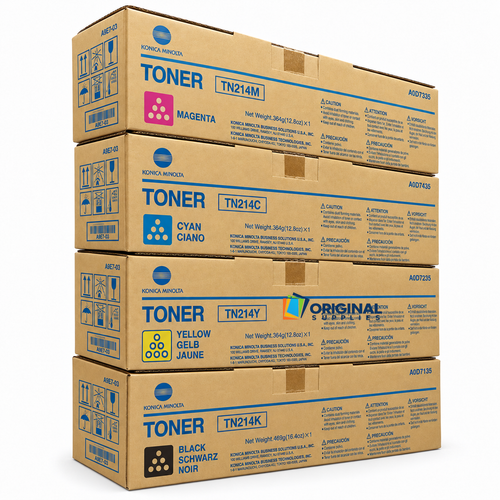 Original Konica Minolta TN214 Toner Set (A0D7135, A0D7435, A0D7335, A0D7235)