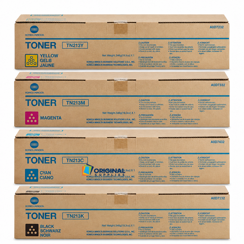 Original Konica Minolta TN213 Toner Set (A0D7132, A0D7432, A0D7332, A0D7232)