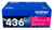 Original Brother TN-436 Super High-Yield Laser Toner Set (TN436BK, TN436C, TN436M, TN436Y) - Black, Cyan, Magenta, Yellow