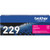 Original Brother TN229 Laser Toner Set (TN229BK, TN229C, TN229M, TN229Y) - Black, Cyan, Magenta, Yellow