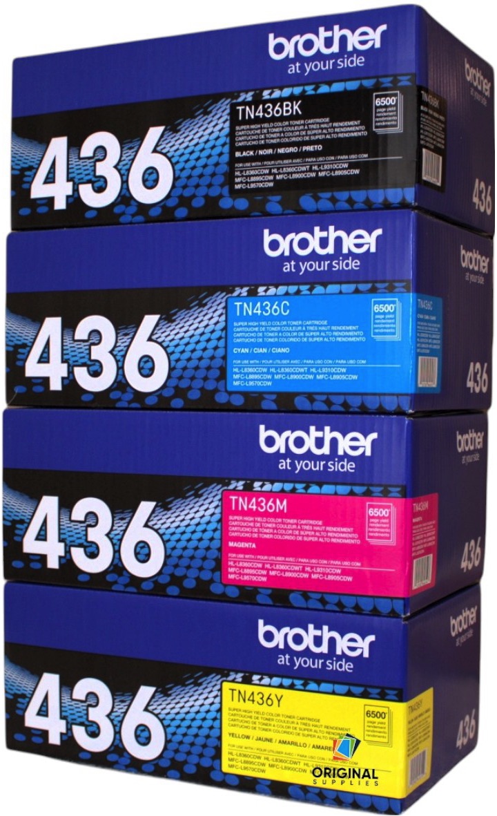 Original Brother TN-436 Super High-Yield Laser Toner Set (TN436BK