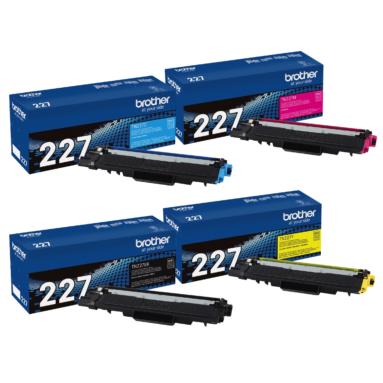 Original Brother TN227 High-Yield Laser Toner Set (TN227BK, TN227C