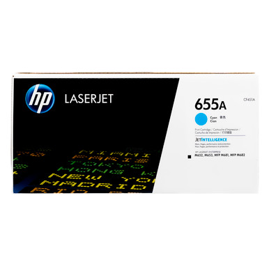 Original HP 655A Cyan LaserJet Toner Cartridge (CF451A)