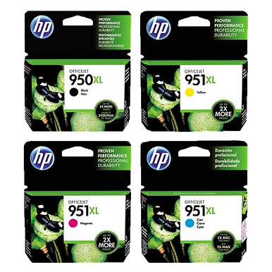 HP 950XL Black & 951XL Cyan Magenta Yellow Ink Cartridge