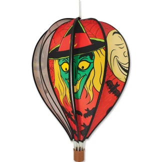 Featuring a witch, black cat and full moon, this hot air balloon spins easily in the wind!
Size: 22 x 15 in.