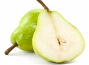 Two pears on a white surface. Two pears on a white surface.