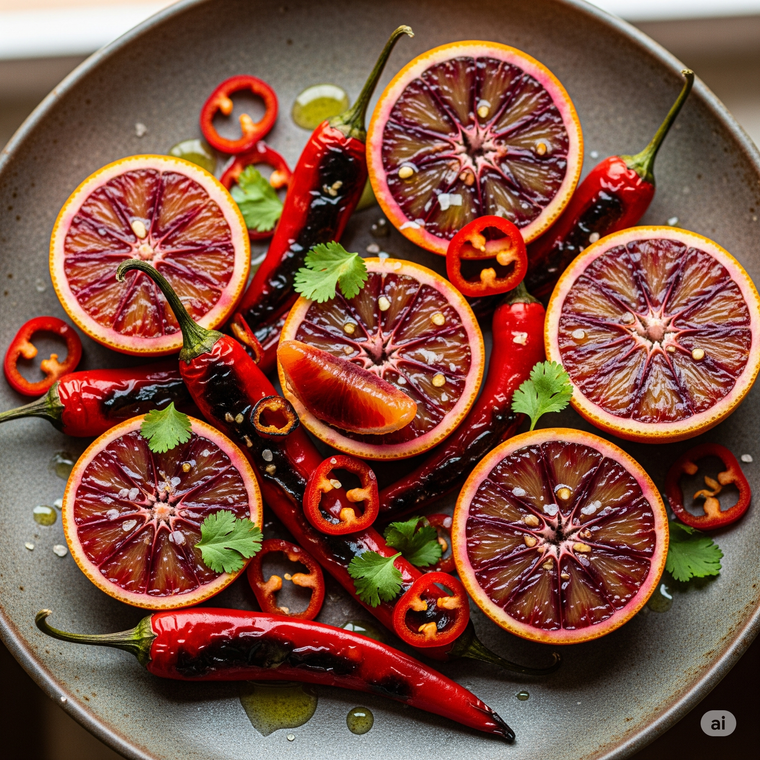 Roasted Chili and Blood Orange Olive Oil