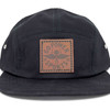 5-Panel Leather Patch Hat (5PANEL) Front Close Up