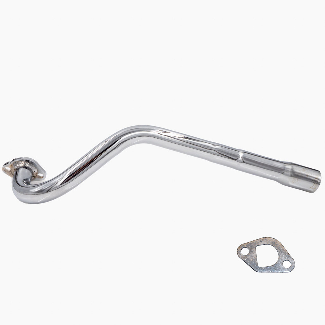 Header Pipe, 3 Stage Center Exit 196/212, Chrome - GoPowerSports.com