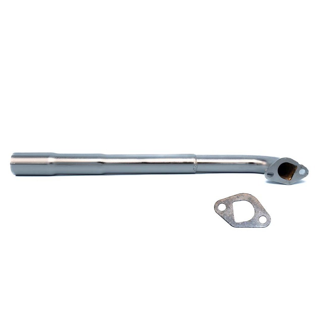 Header Pipe, Drag Low Center Exit 196/212, Chrome