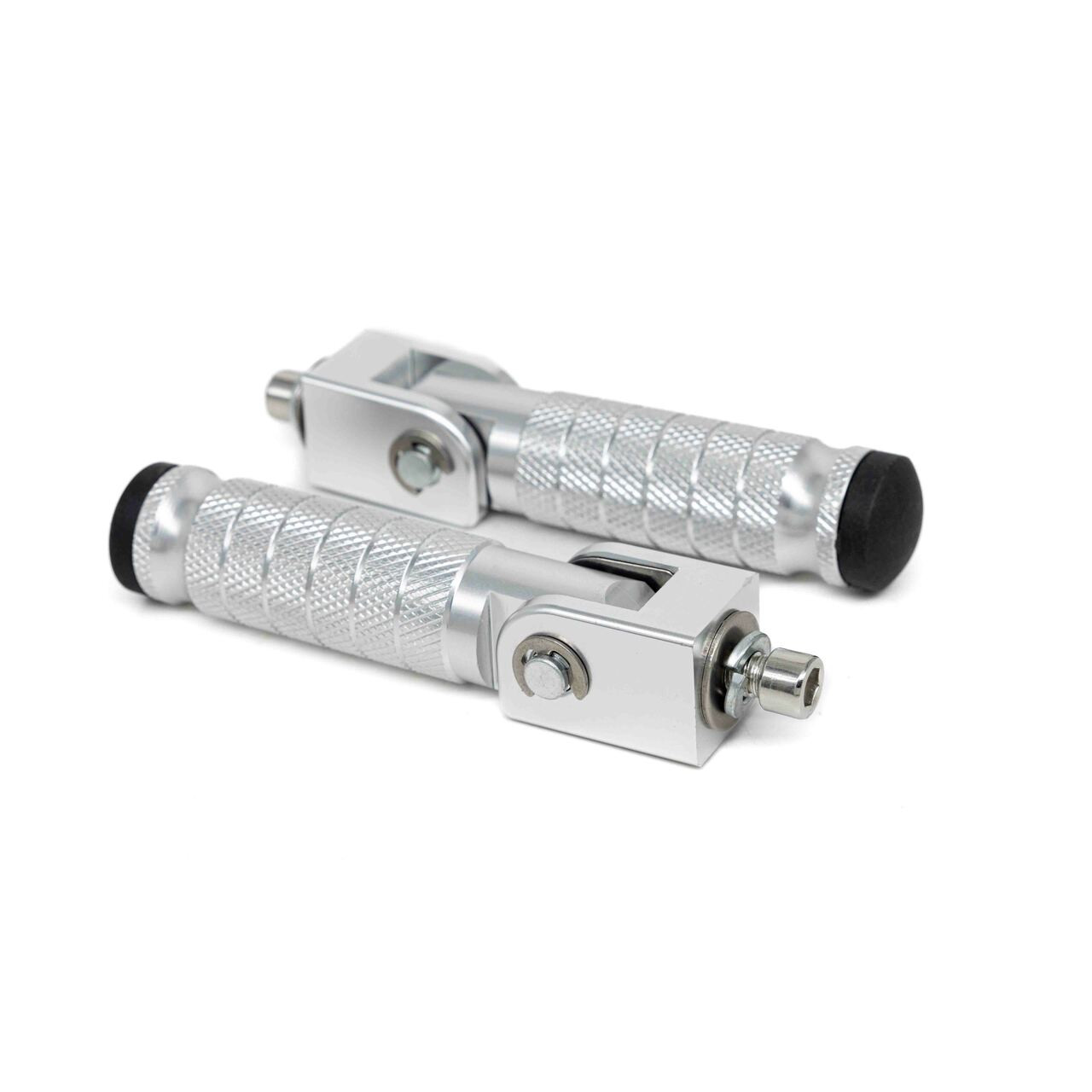 Billet Foot Pegs, Foldable, Smooth Knurl (BFP-SMOOTH) Silver