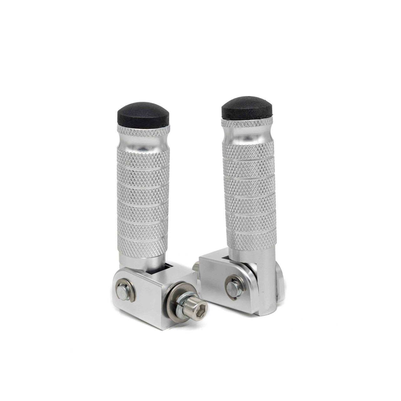 Billet Foot Pegs, Foldable, Smooth Knurl (BFP-SMOOTH) Silver