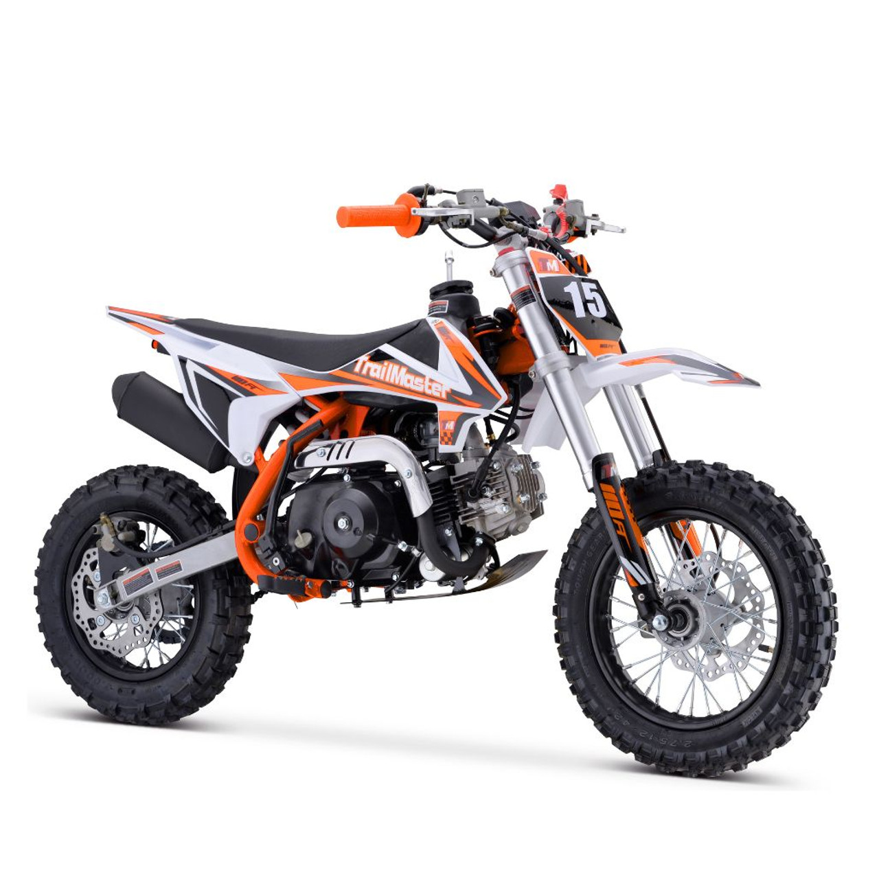 TrailMaster 110cc Dirt Bike Semi-Auto, Electric Start (TM15-110) Orange