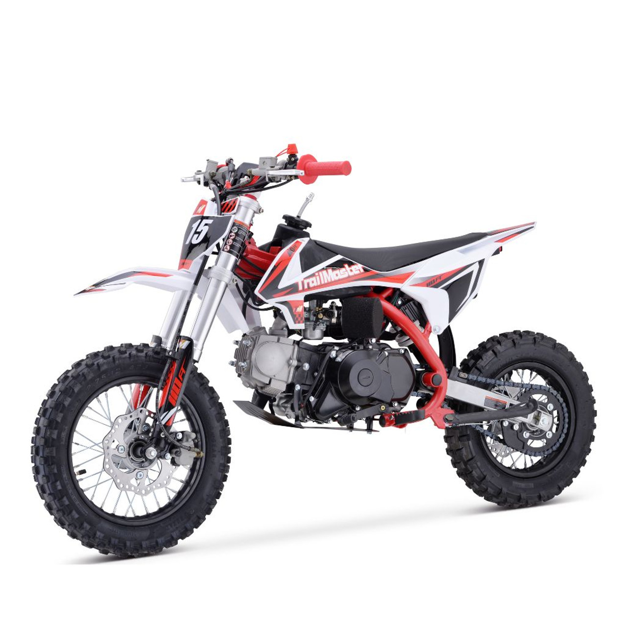 TrailMaster 110cc Dirt Bike Semi-Auto, Electric Start (TM15-110) Red