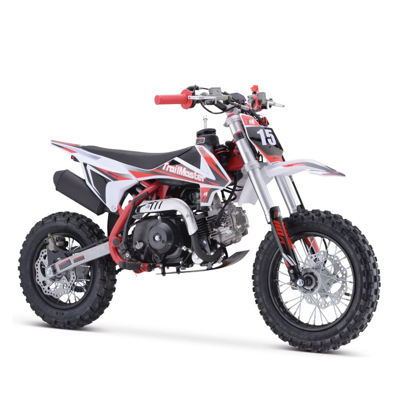 TrailMaster 110cc Dirt Bike Semi-Auto, Electric Start (TM15-110) Red