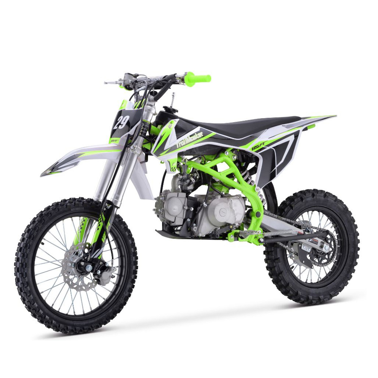 TrailMaster 125cc Dirt Bike, Manual Clutch, Electric Start (TM29-125) Green