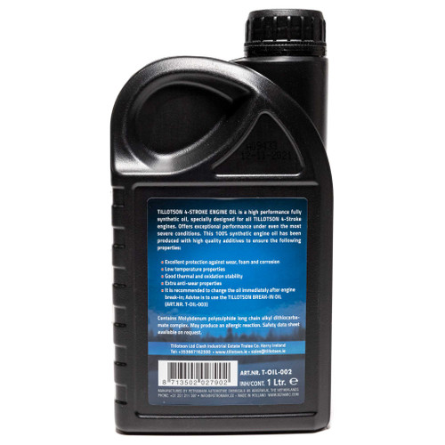 Tillotson Synthetic 4-Stroke Performance Oil (T-OIL-002)