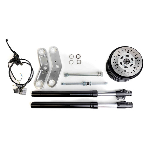 Silver Premium Front End Suspension Kit for the TrailMaster MB200 and Hurricane 200x Minibike (Silver)