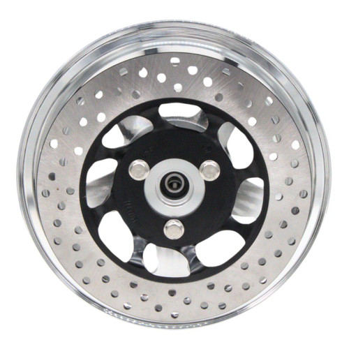10" GPS Machined Aluminum Front Wheel For Fat Tire Minibikes, 220MM Brake Disc (GPSFTFRONT220)