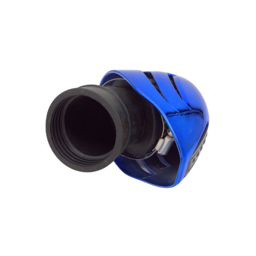 48mm High-Flow Angled Air Filter with Blue Shroud (45-Degree Bend) (48FILTER-BLUE)
