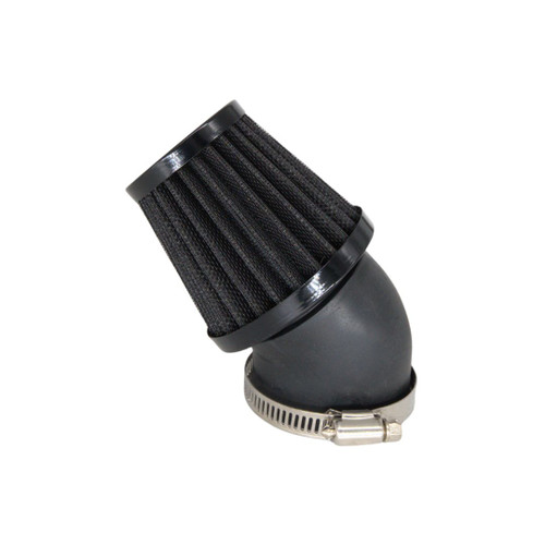 48mm High-Flow Angled Air Filter - Black (45-Degree Bend) (48FILTER45DEG-BLACK)