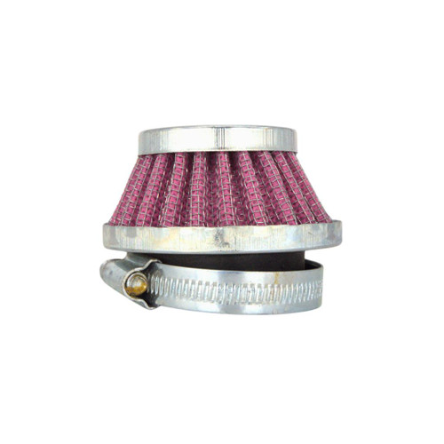 42mm High-Flow Straight Air Filter - Chrome/Red (42FILTER-RED)