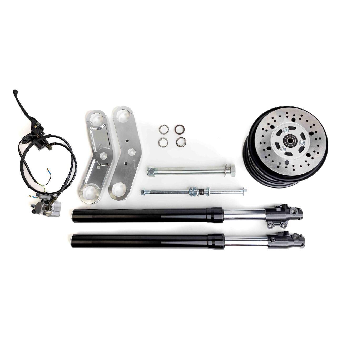 Silver Premium Front End Suspension Kit for the TrailMaster MB200 and Hurricane 200x Minibike (Silver) Silver Premium Front End Suspension Kit for the TrailMaster MB200 and Hurricane 200x Minibike (Silver)