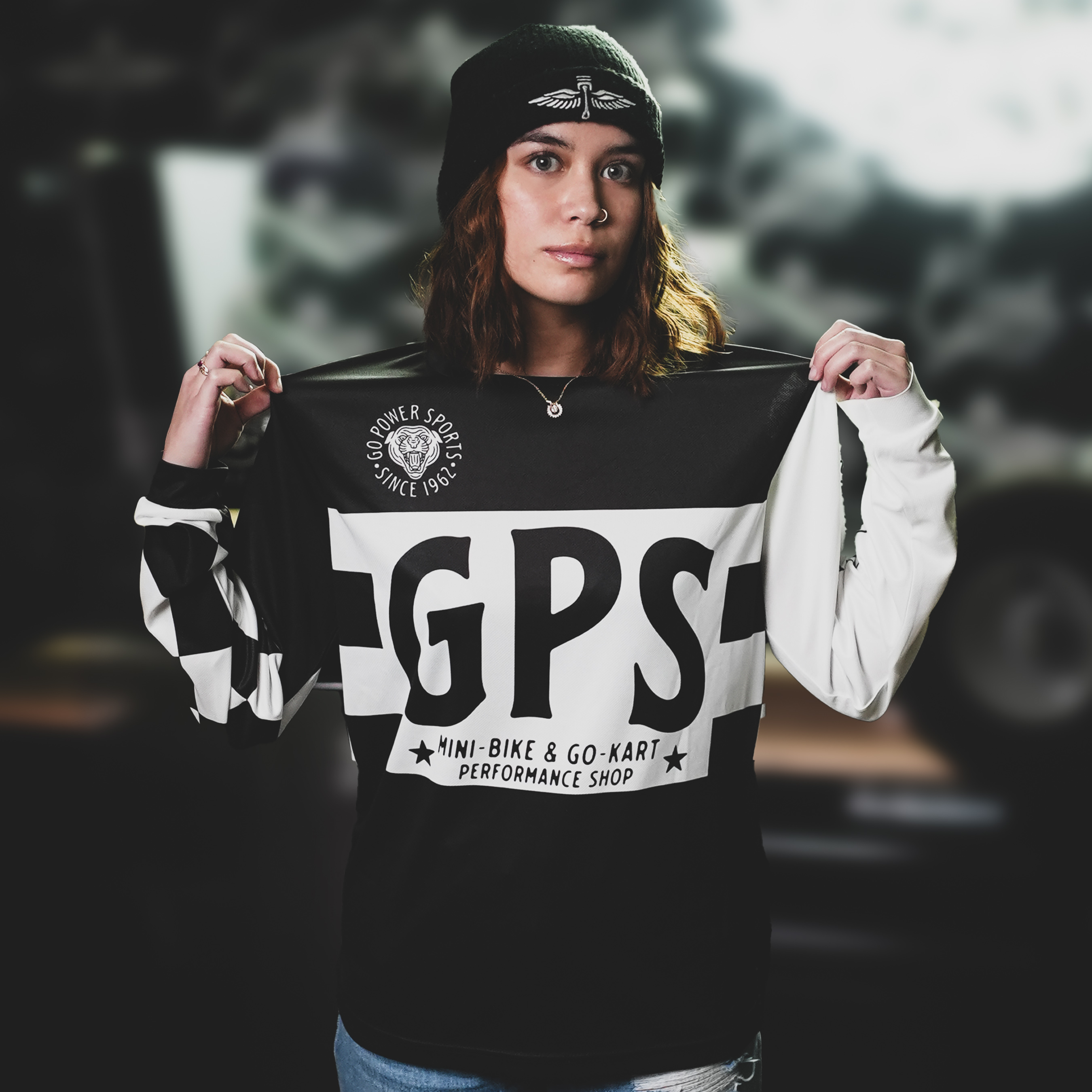 gibous×lhp logo track jersey white tops GODSPEED NEW YORK - TD Layered Jersey (Black/White/Yellow)