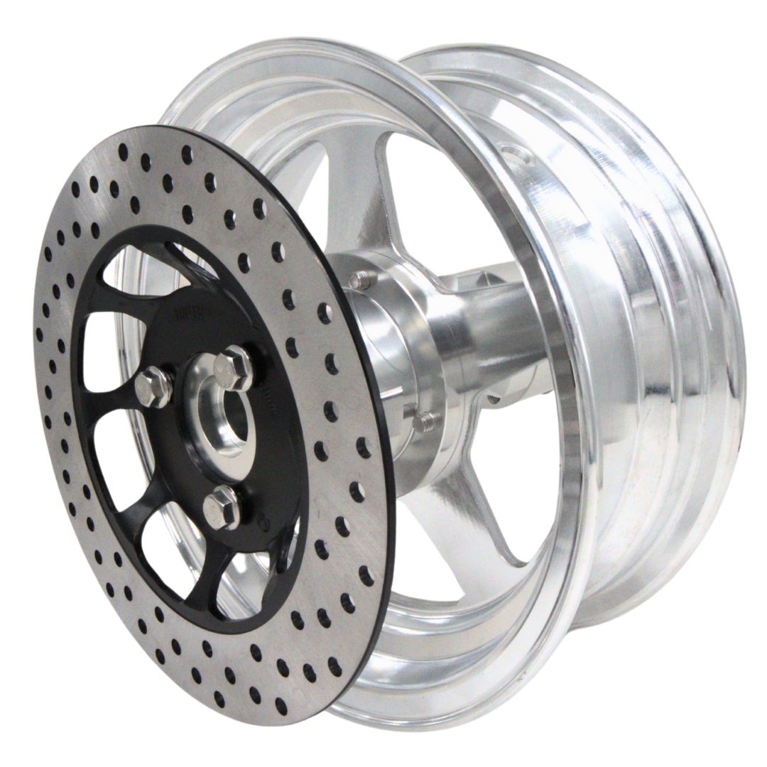 10" GPS Machined Aluminum Rear Wheel For Fat Tire Minibikes (GPSFTREAR)