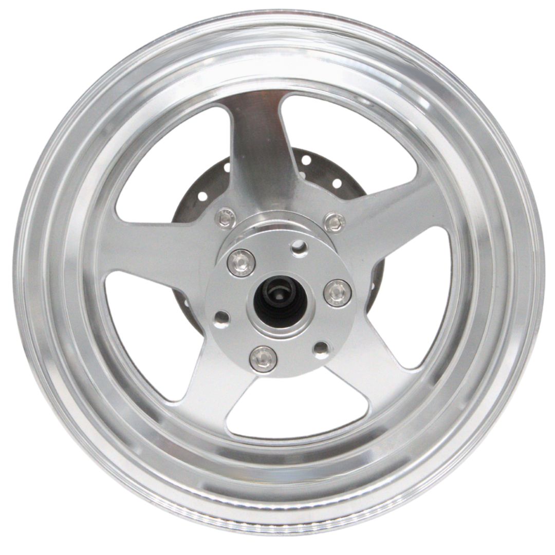 10" GPS Machined Aluminum Front Wheel For Fat Tire Minibikes, 155MM Brake Disc (GPSFTFRONT155)
