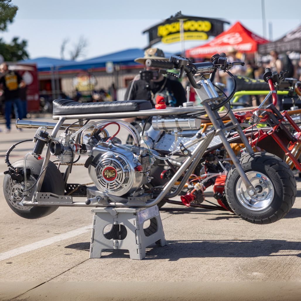 Rascal GT Mini Bike Drag Kit (RASCALGTDRAG) displayed at the 2025 Pull Start Picnic Mini Bike Show