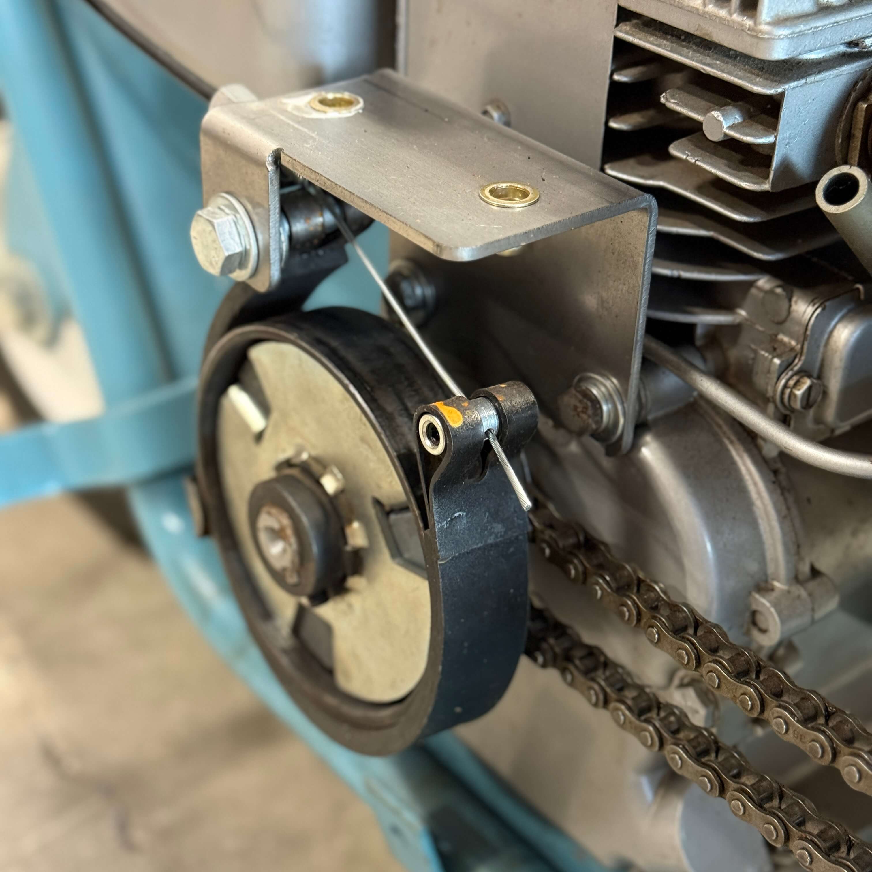 Band Brake Kit for Centrifugal Clutch on a Vintage Mini Bike