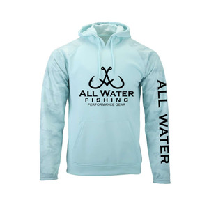 All Water Fishing PG Hooded Sweatshirt Aqua Blue All Water Fishing PG Hooded Sweatshirt Aqua Blue