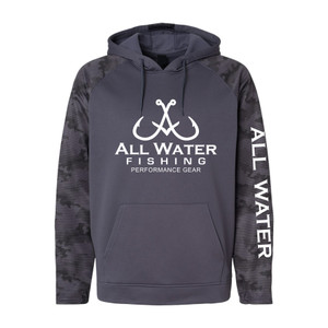 All Water Fishing PG Hooded Sweatshirt Graphite - White Logo All Water Fishing PG Hooded Sweatshirt Graphite - White Logo
