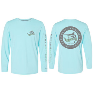 Destin Nation Beach Gear Tee Front and Back Aqua Blue
