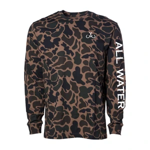 All Water Fishing PG Hooks Duck Camo Long Sleeve Tee