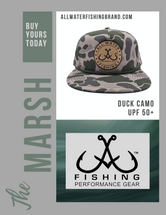 All Water Fishing Leather Logo Marsh Duck Camo/Olive Green Umpqua Cap