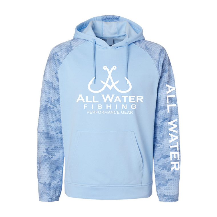 All Water Fishing PG Hooded Sweatshirt Blue Mist - White Logo