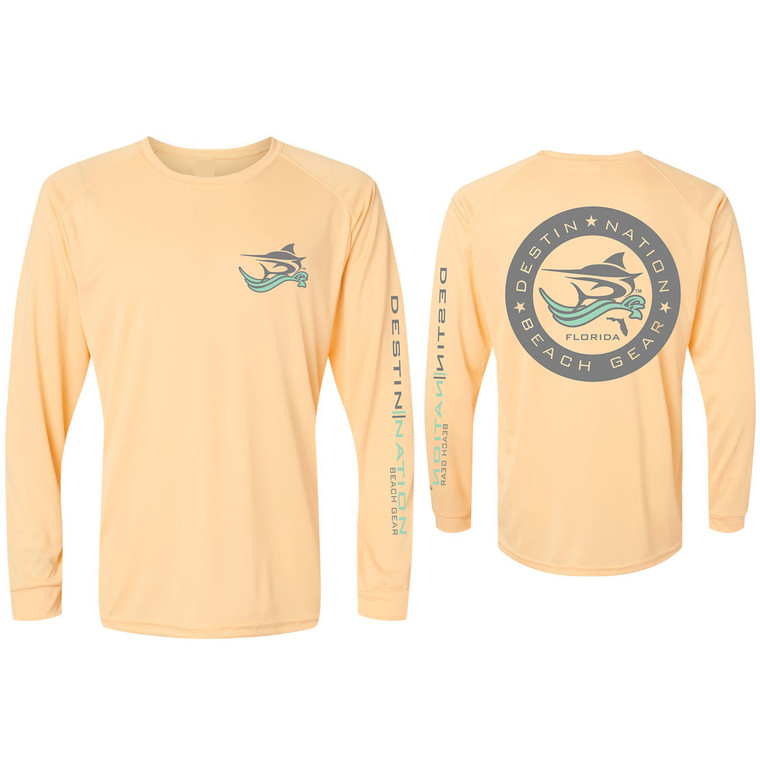 Destin Nation Beach Gear Tee Front and Back Peach