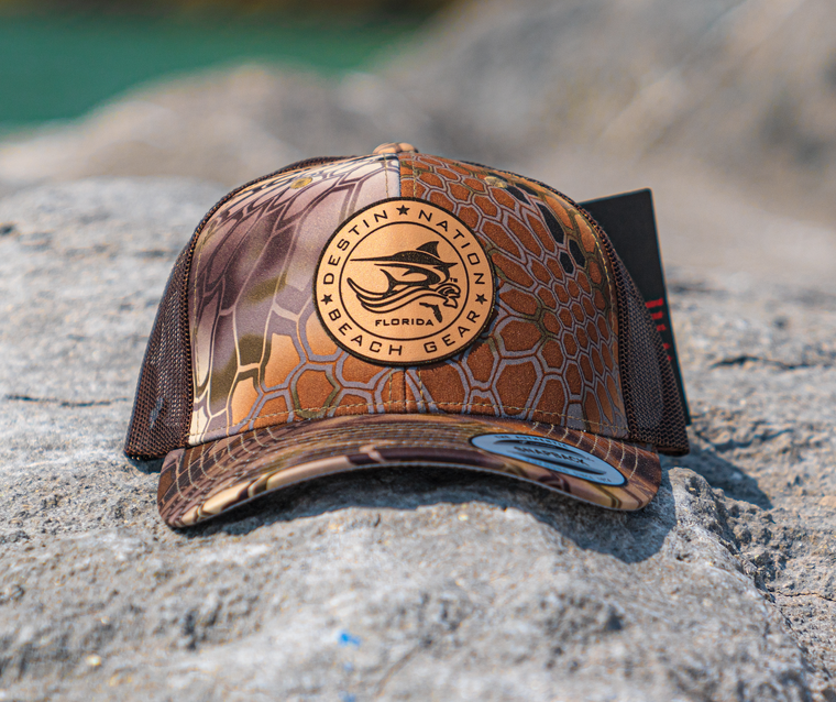 Custom Personalized Bass Fishing Cap with custom Name, Camo