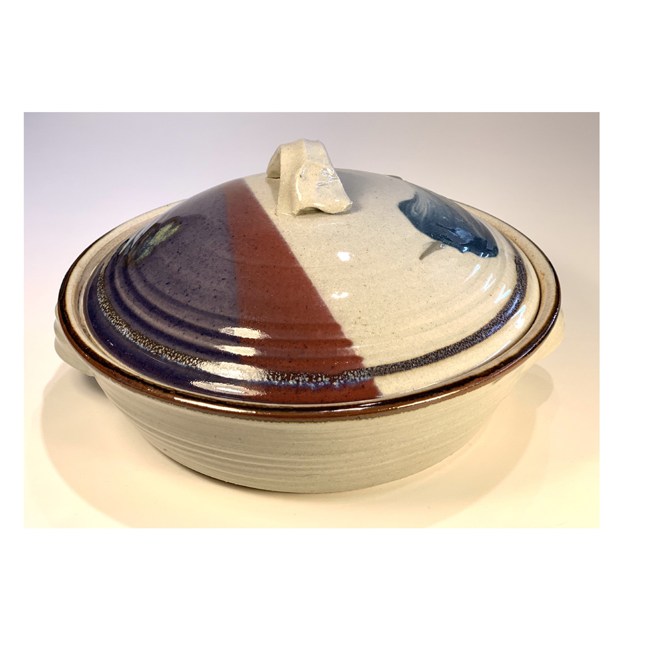 Small Covered Casserole/Tortilla Warmer - Lapis